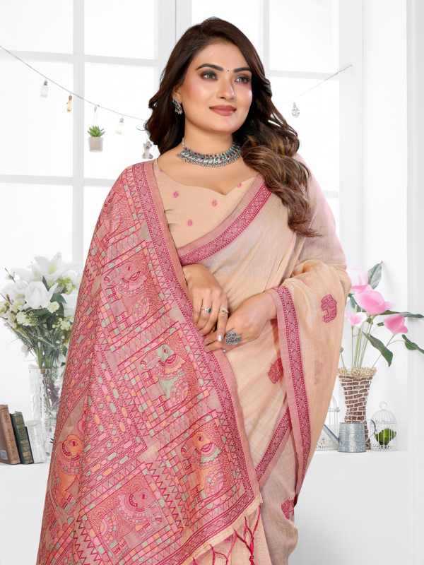Suman Cotton Jacquard Saree in Sky Blue