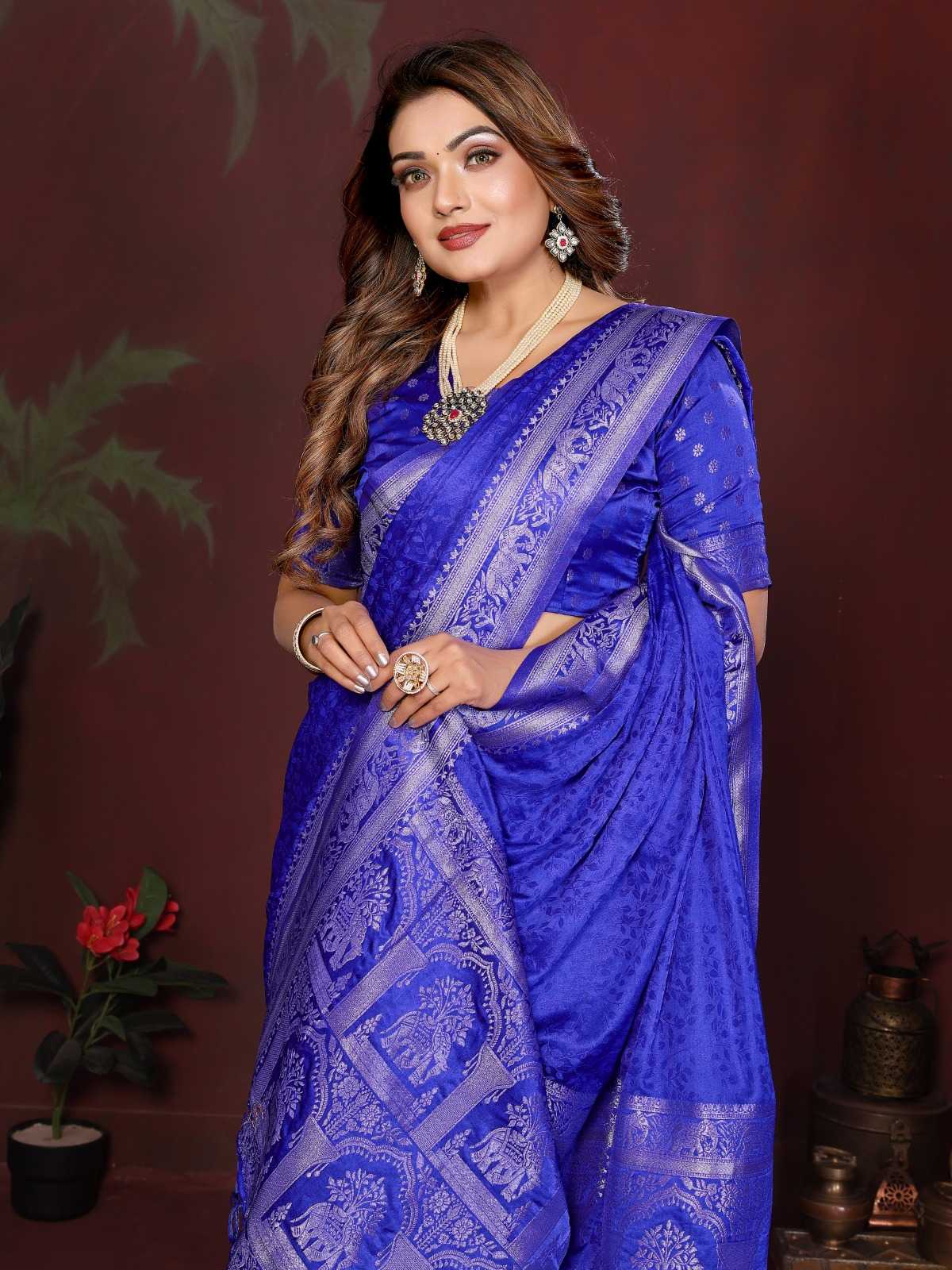 Swikruti Satin Zari Border Saree
