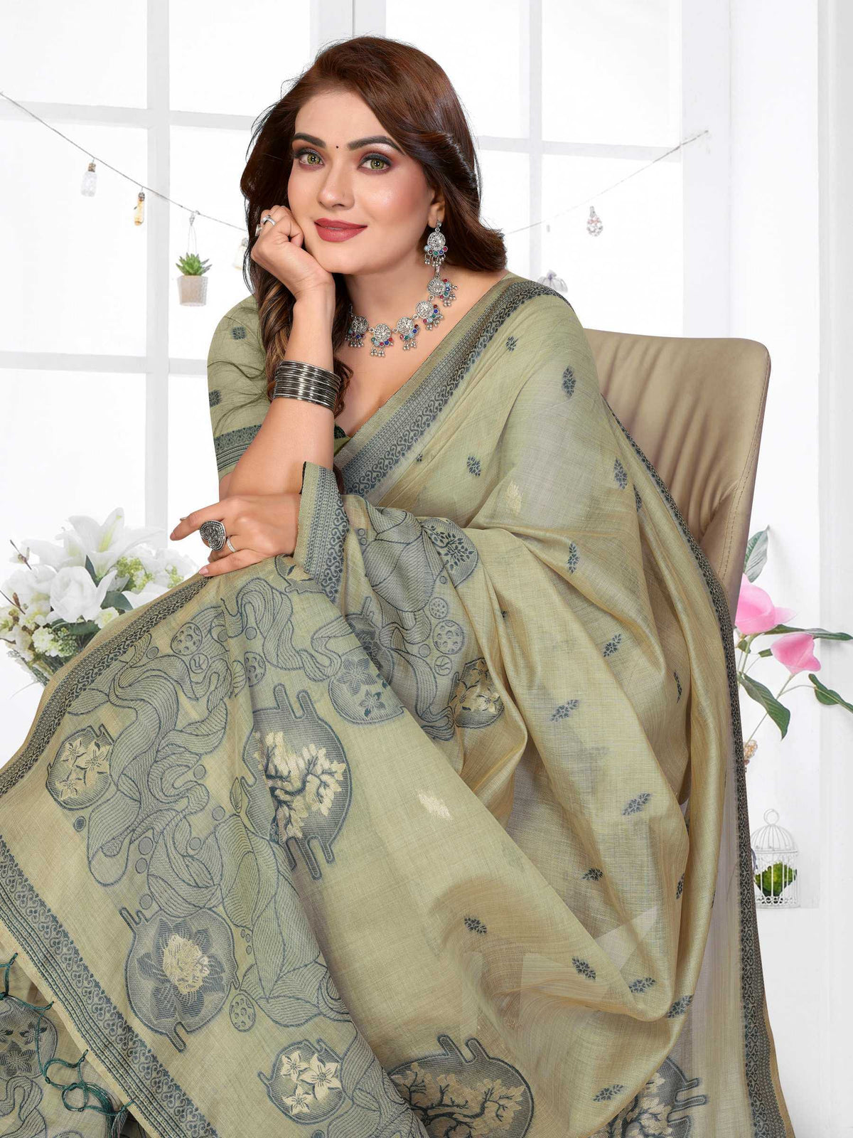 Tanvi Cotton Jacquard Saree