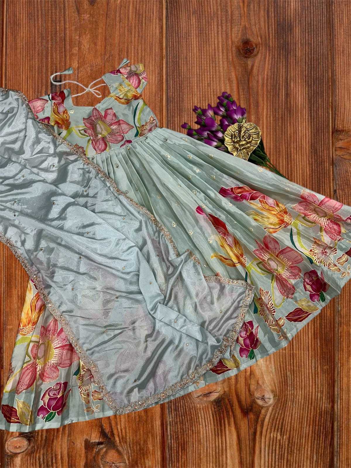 Pure Silk Embroidery Gown