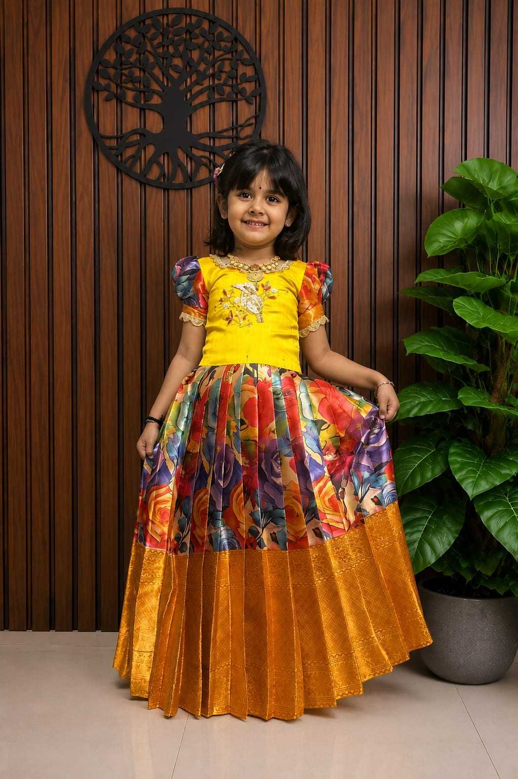 AIR Kanjivaram Silk Kids Gown