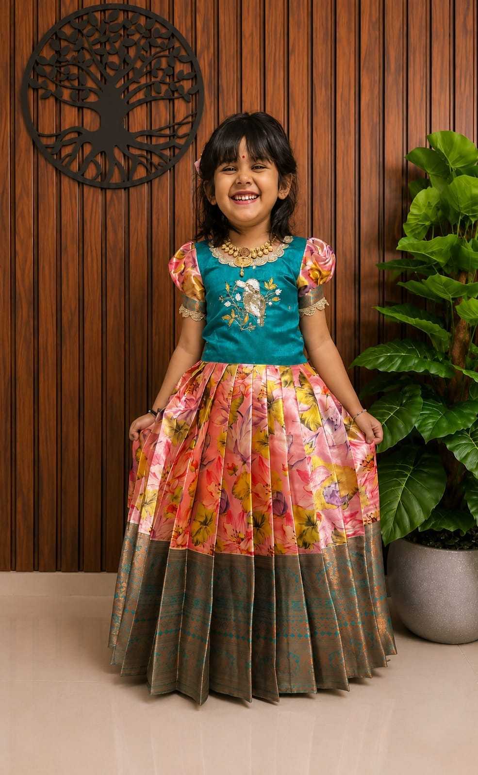 AIR Kanjivaram Silk Kids Gown