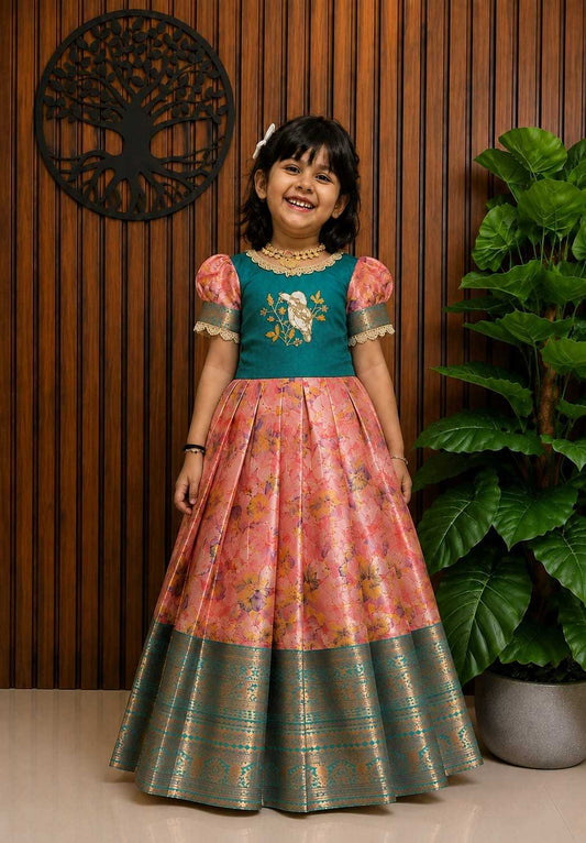 AIR Kanjivaram Silk Kids Gown