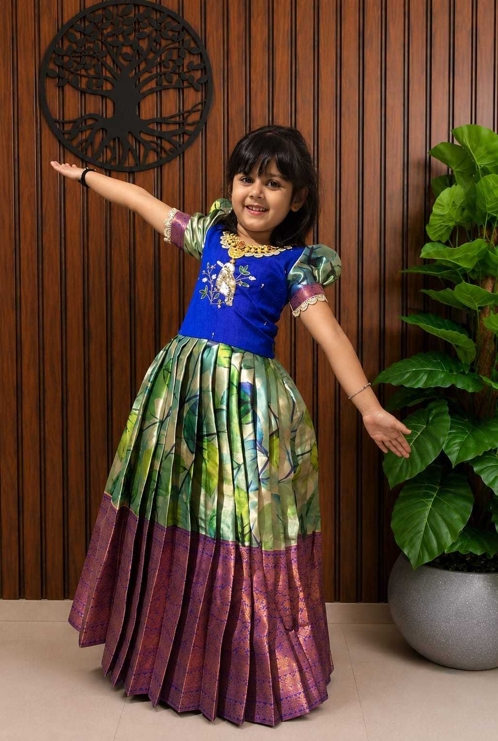 AIR Kanjivaram Silk Kids Gown