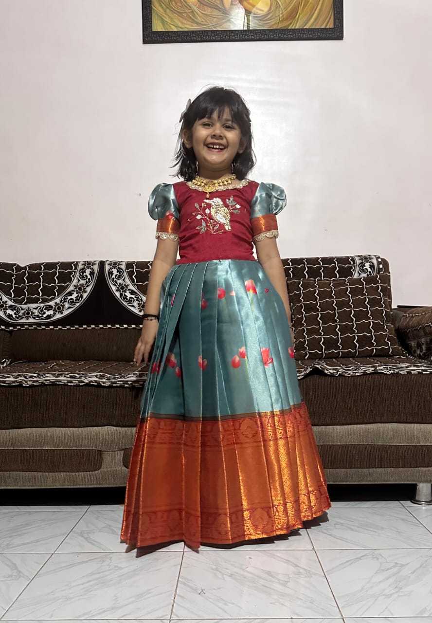 AIR Kanjivaram Silk Kids Gown