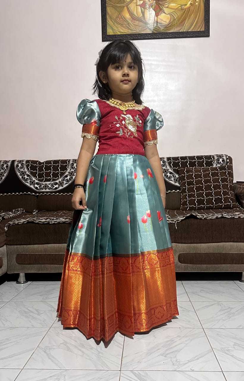 AIR Kanjivaram Silk Kids Gown