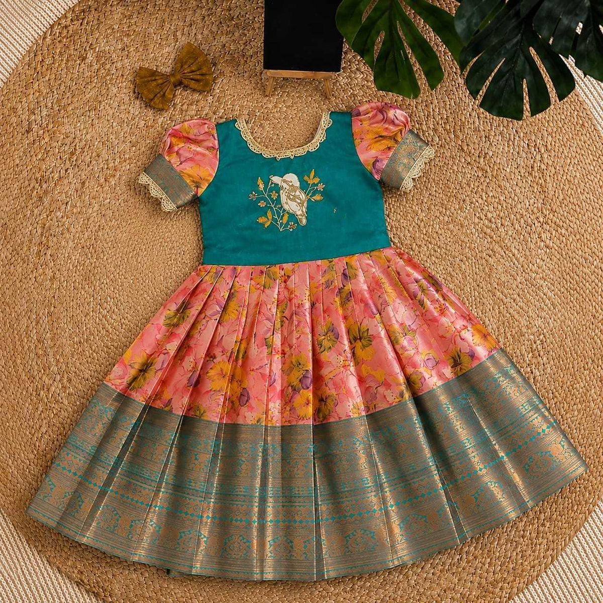 AIR Kanjivaram Silk Kids Gown