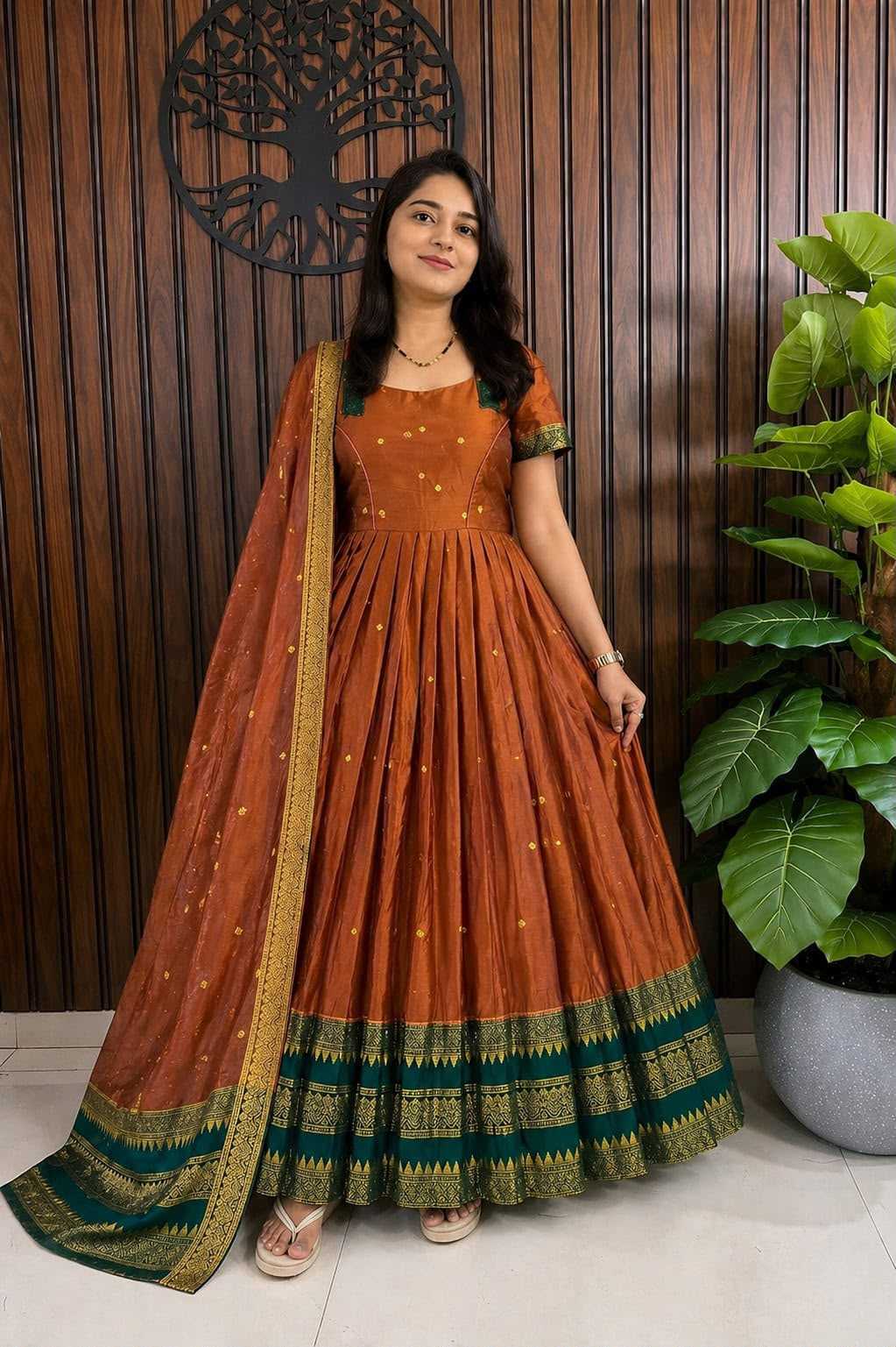 Soft Cotton Silk Party Gown