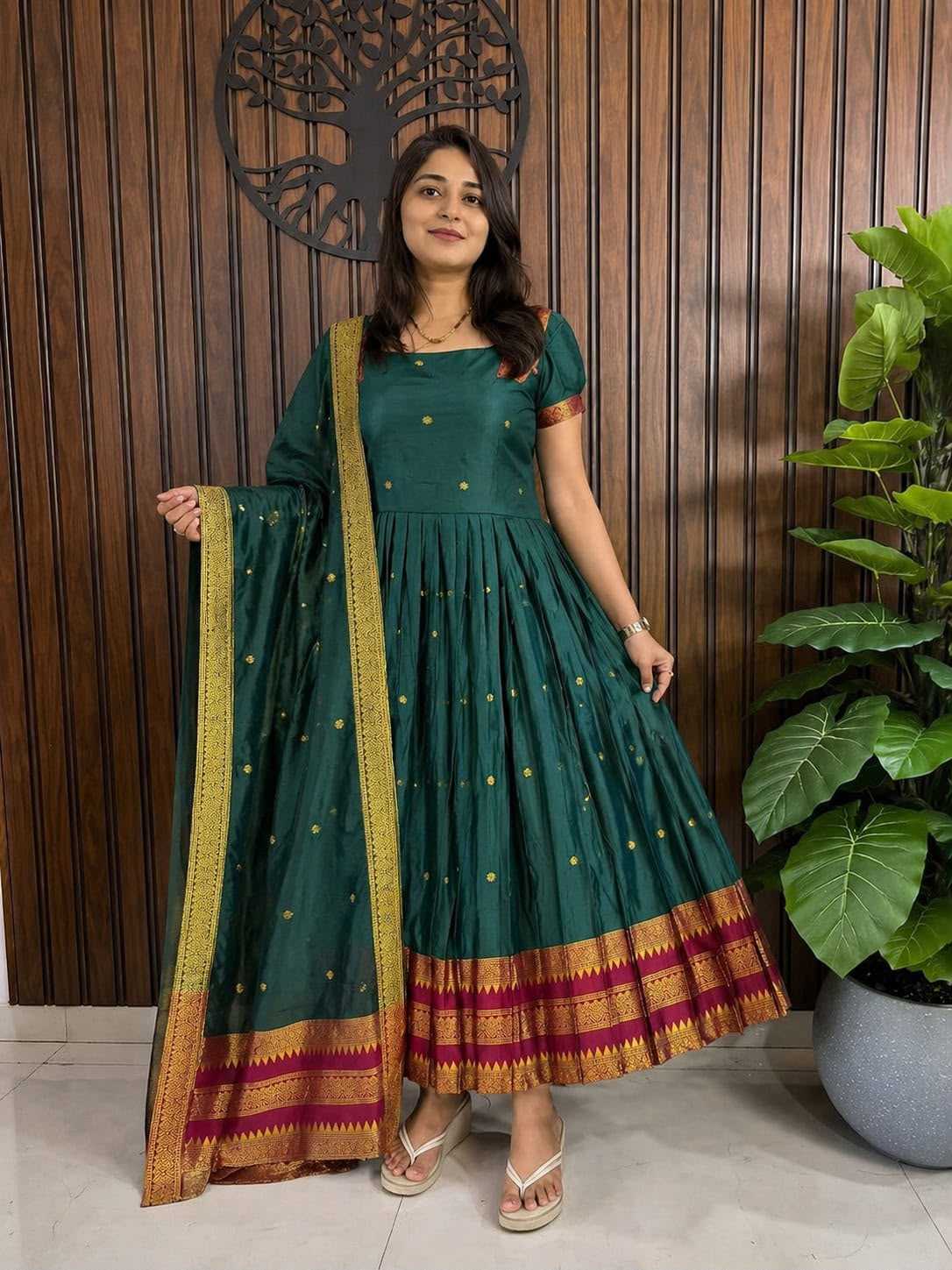 Soft Cotton Silk Party Gown