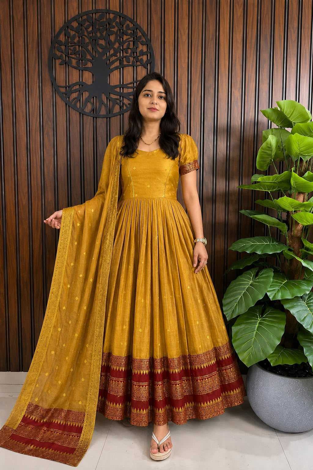 Soft Cotton Silk Party Gown