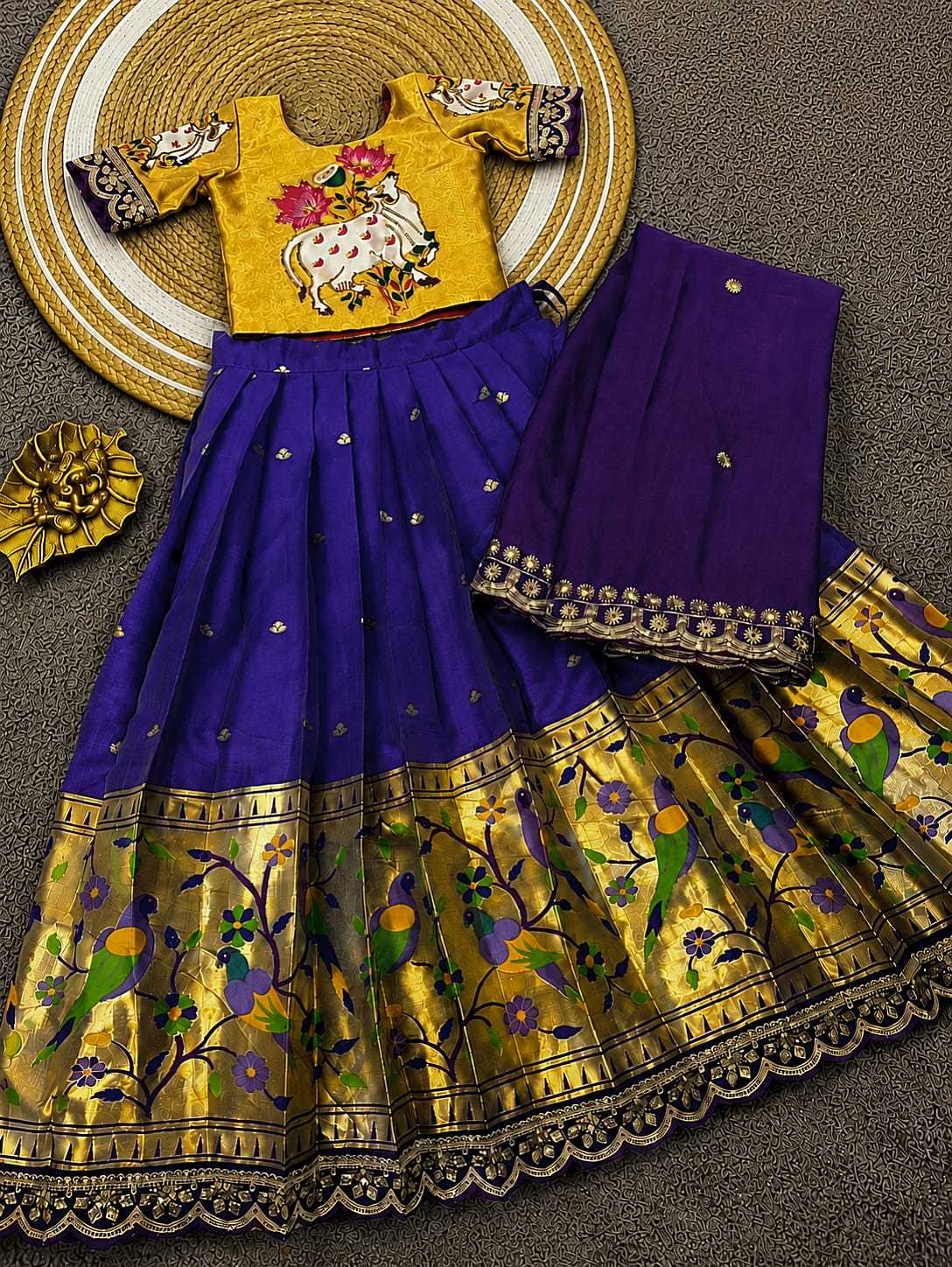 Choli Paithani Silk Kids Ethnic Wear