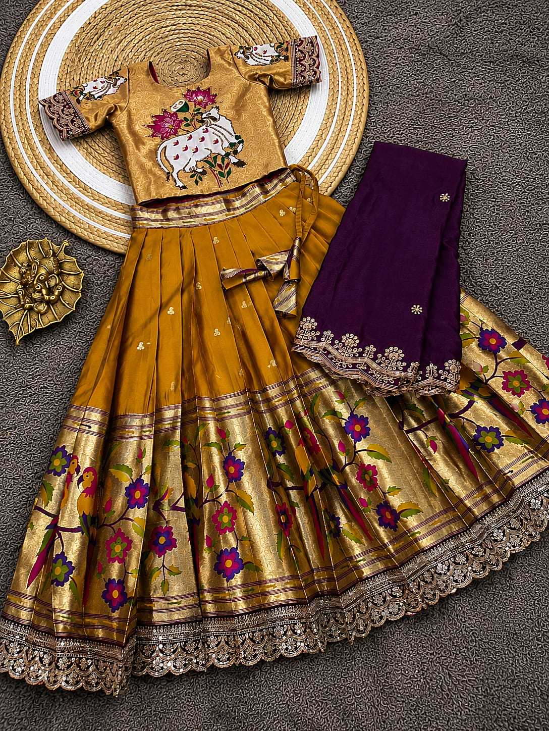 Choli Paithani Silk Kids Ethnic Wear