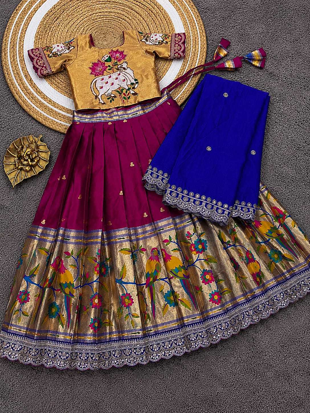 Choli Paithani Silk Kids Ethnic Wear