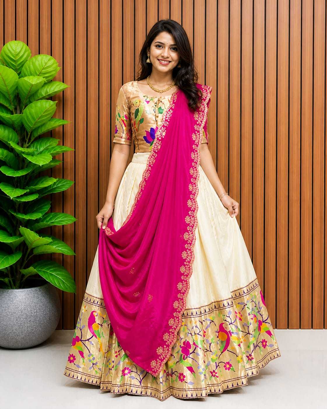 Choli Paithani Silk Kids Lehenga