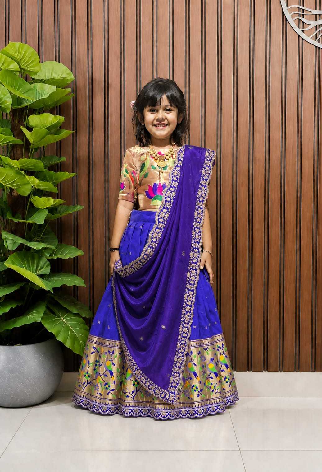 Choli Paithani Silk Kids Lehenga