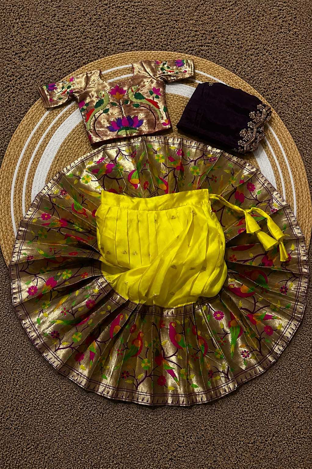 Choli Paithani Silk Kids Lehenga
