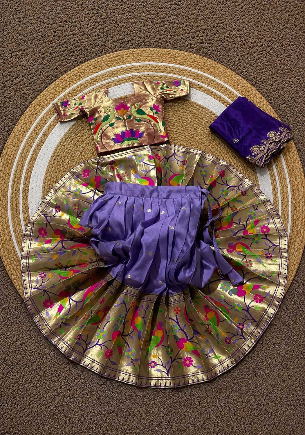 Choli Paithani Silk Kids Lehenga