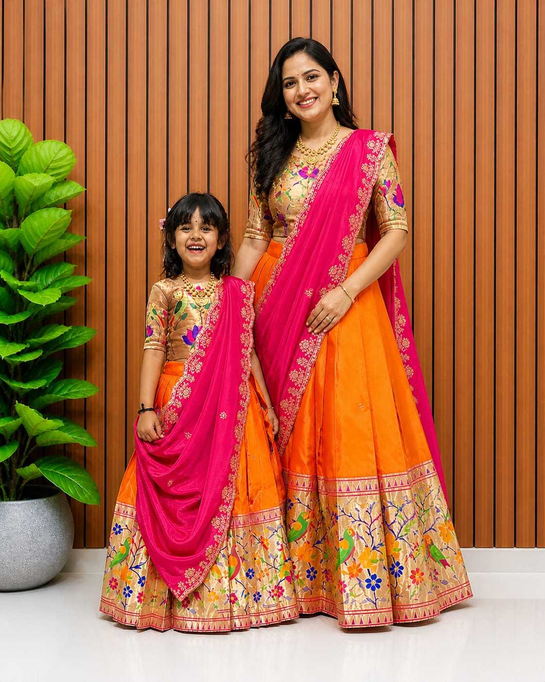 Choli Paithani Silk Kids Lehenga