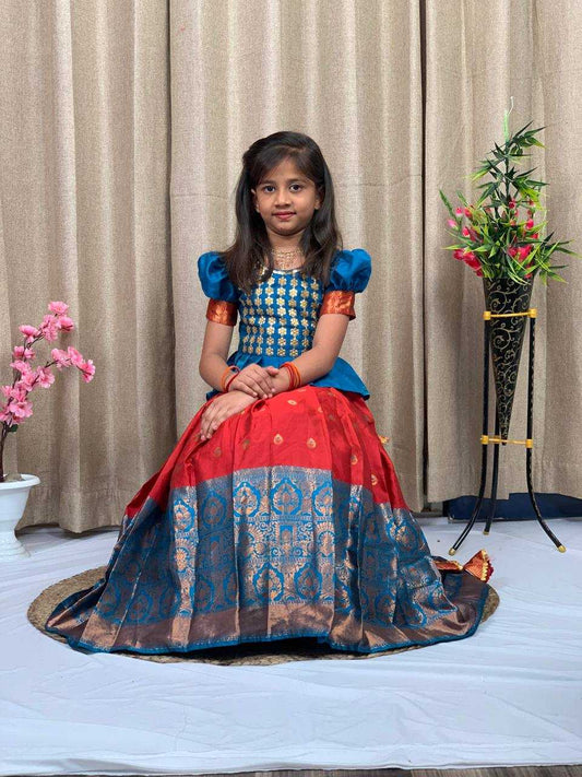 Crape Lichi Silk Kids Lehenga