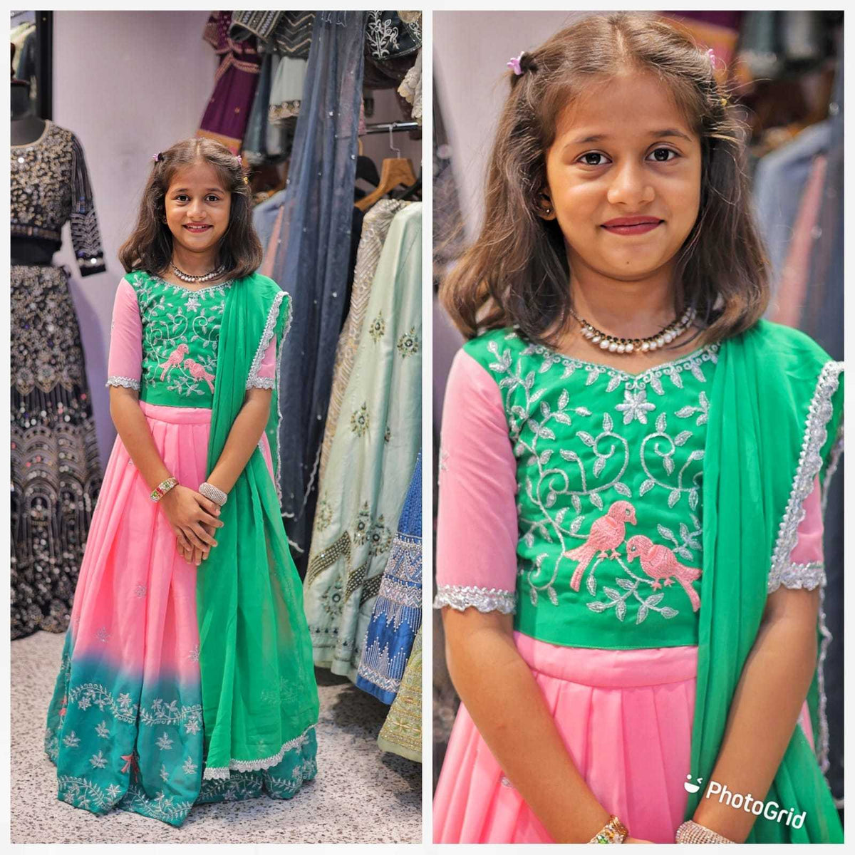 Emb Georgette Kids Lehenga