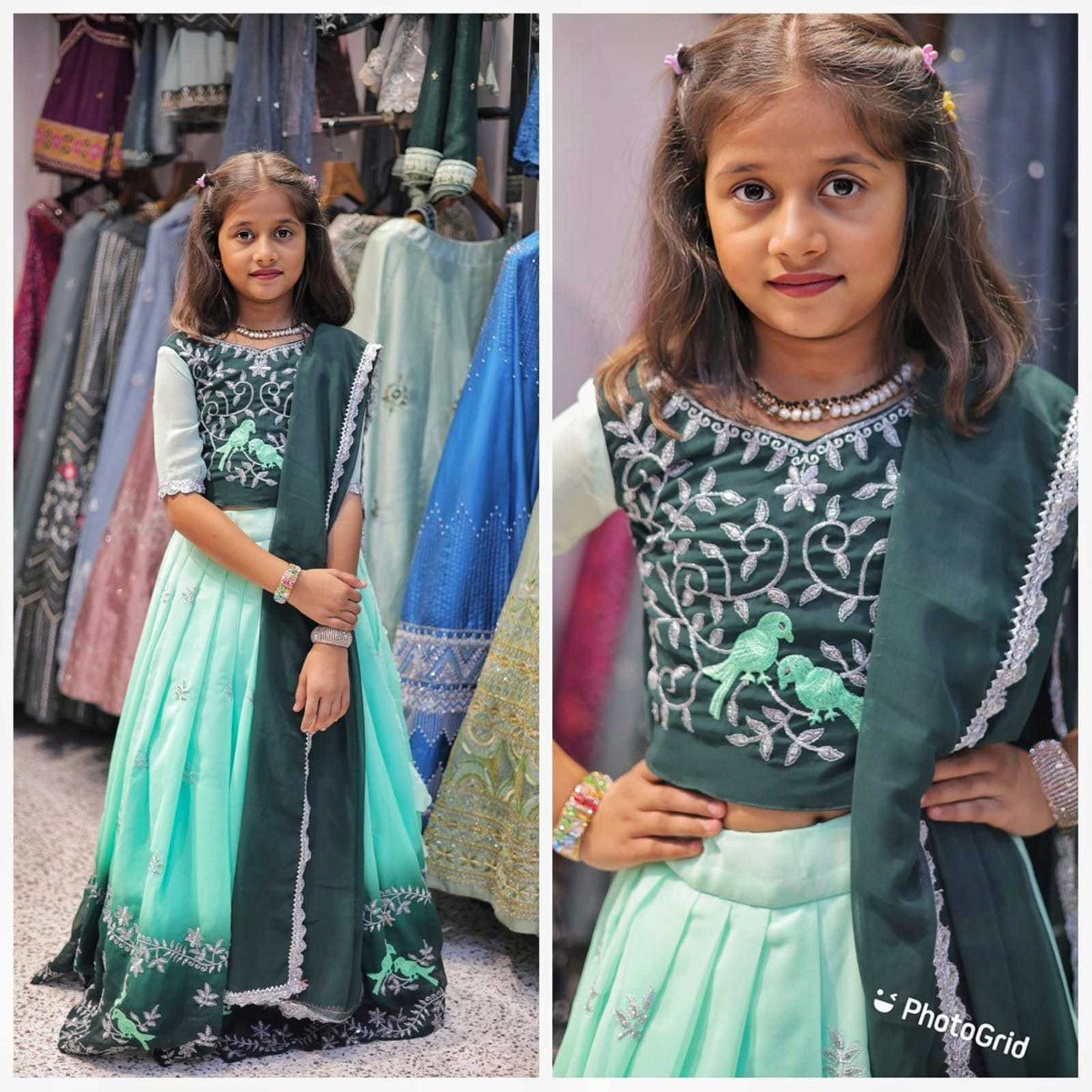 Emb Georgette Kids Lehenga