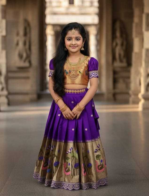 Flai Paithani Silk Kids Ethnic Wear