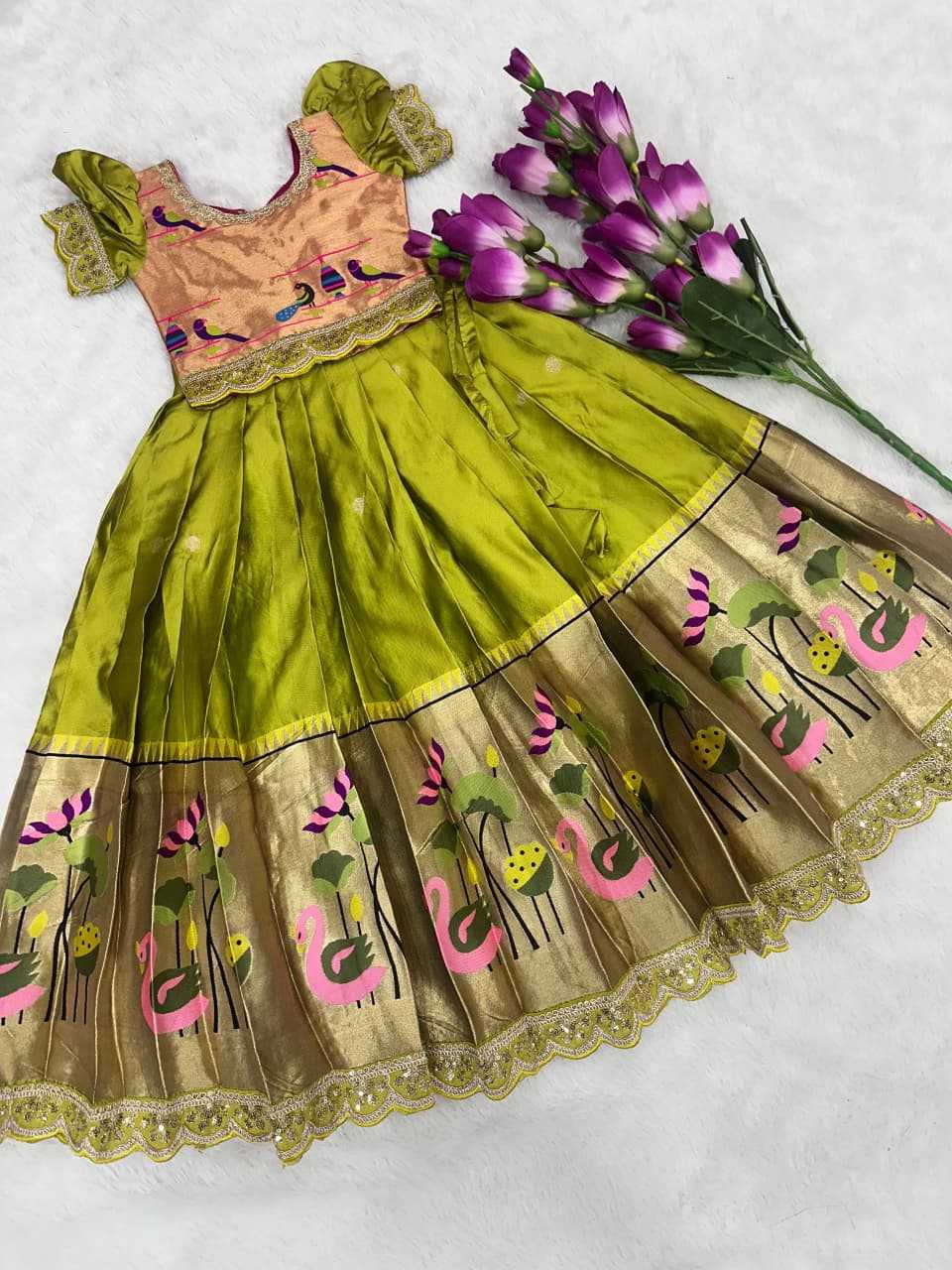 Flai Paithani Silk Kids Ethnic Wear