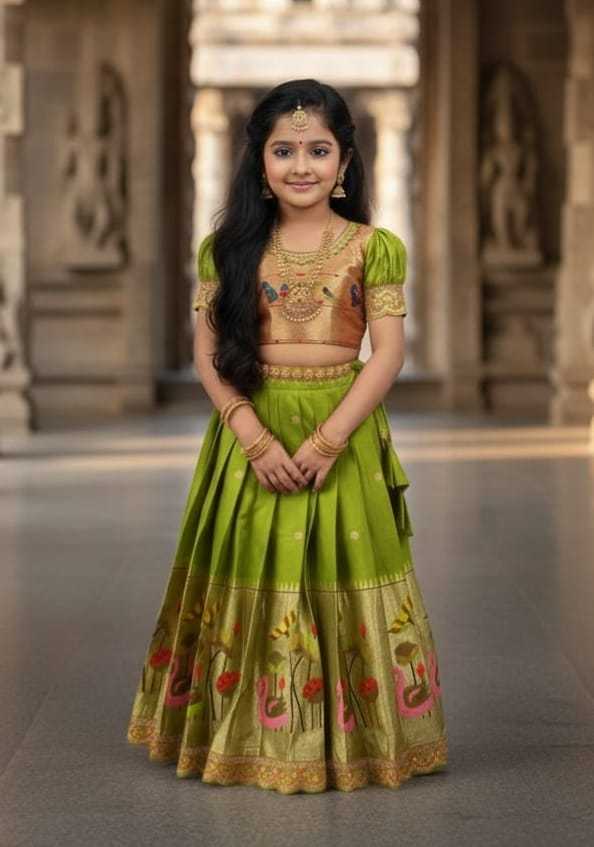 Flai Paithani Silk Kids Ethnic Wear
