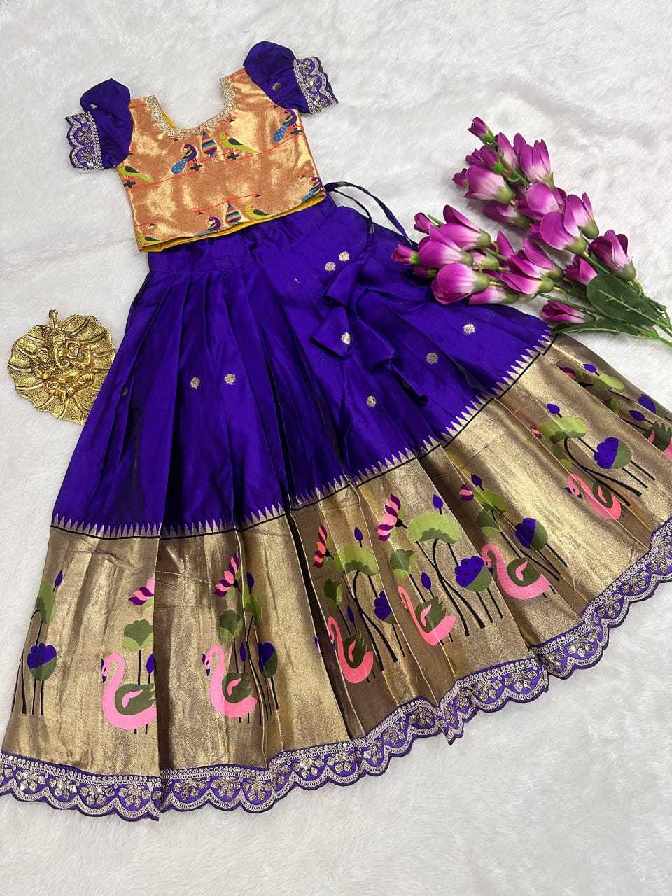 Flai Paithani Silk Kids Ethnic Wear