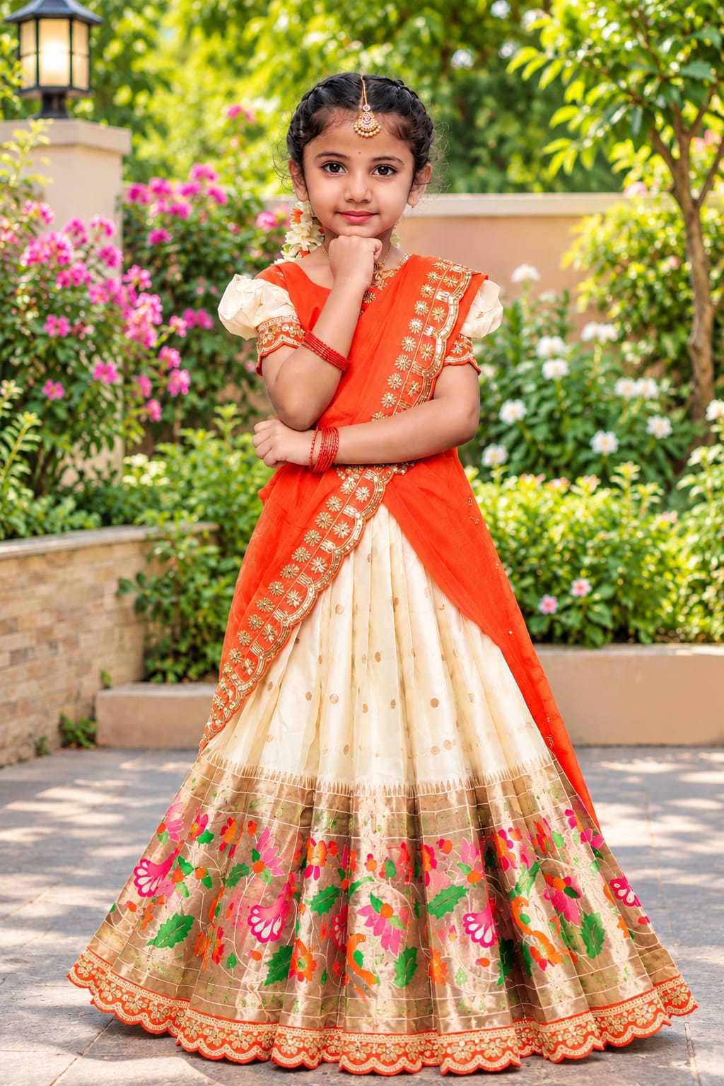 Flair Paithani Silk Kids Lehenga