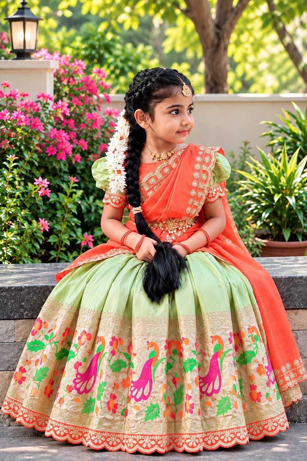 Flair Paithani Silk Kids Lehenga