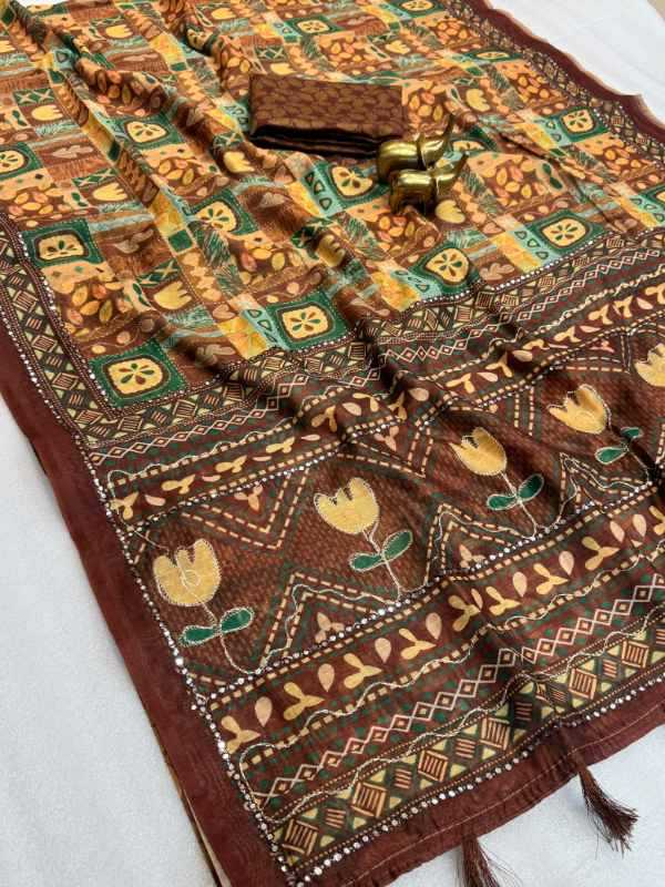Foil Soft Cotton Printed Saree