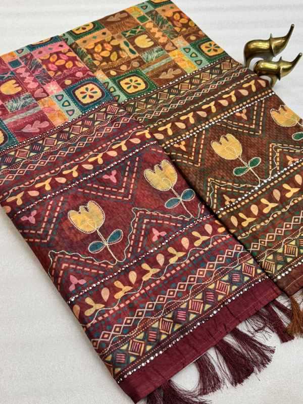 Foil Soft Cotton Printed Saree
