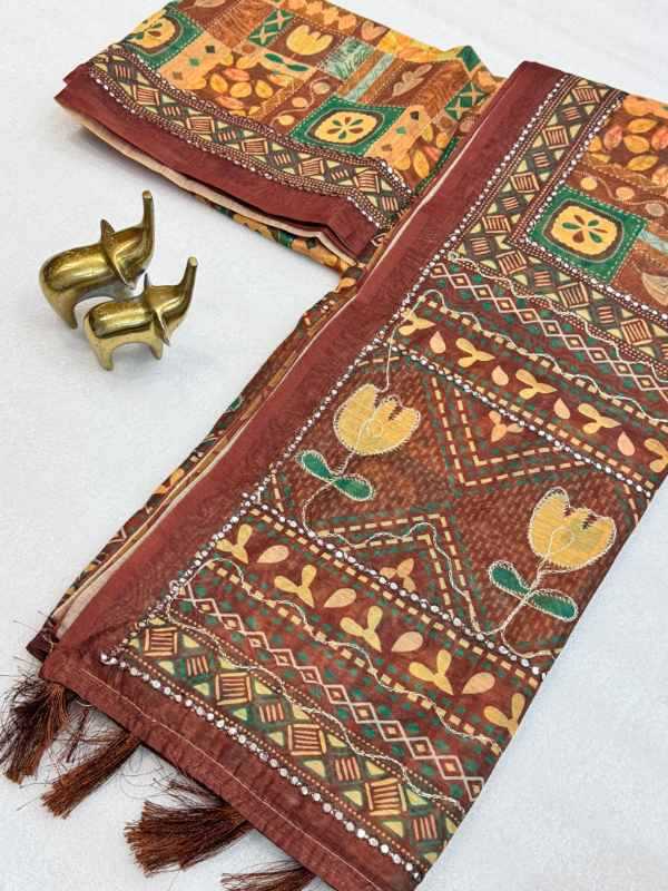 Foil Soft Cotton Printed Saree