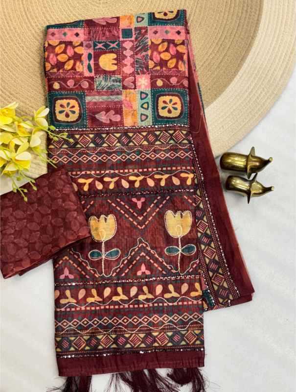 Foil Soft Cotton Printed Saree