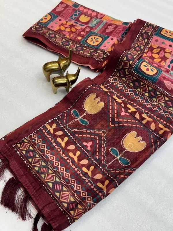 Foil Soft Cotton Printed Saree