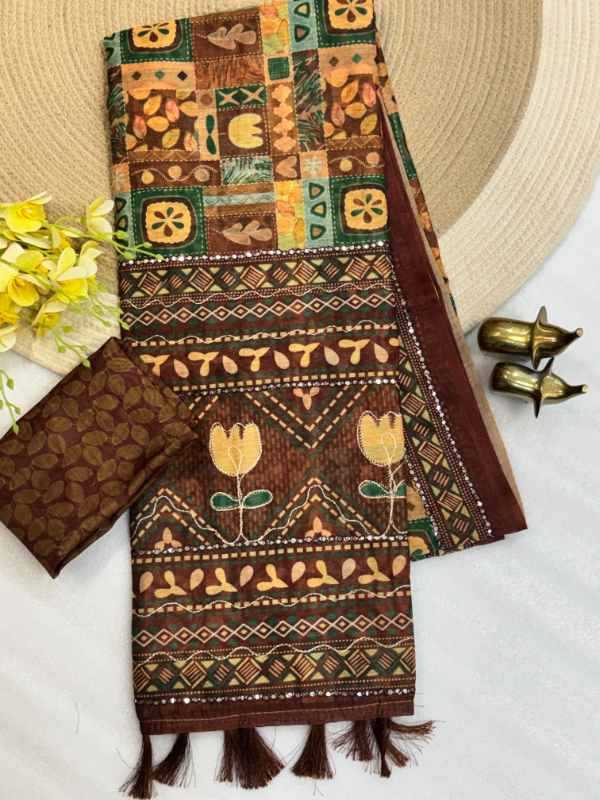 Foil Soft Cotton Printed Saree
