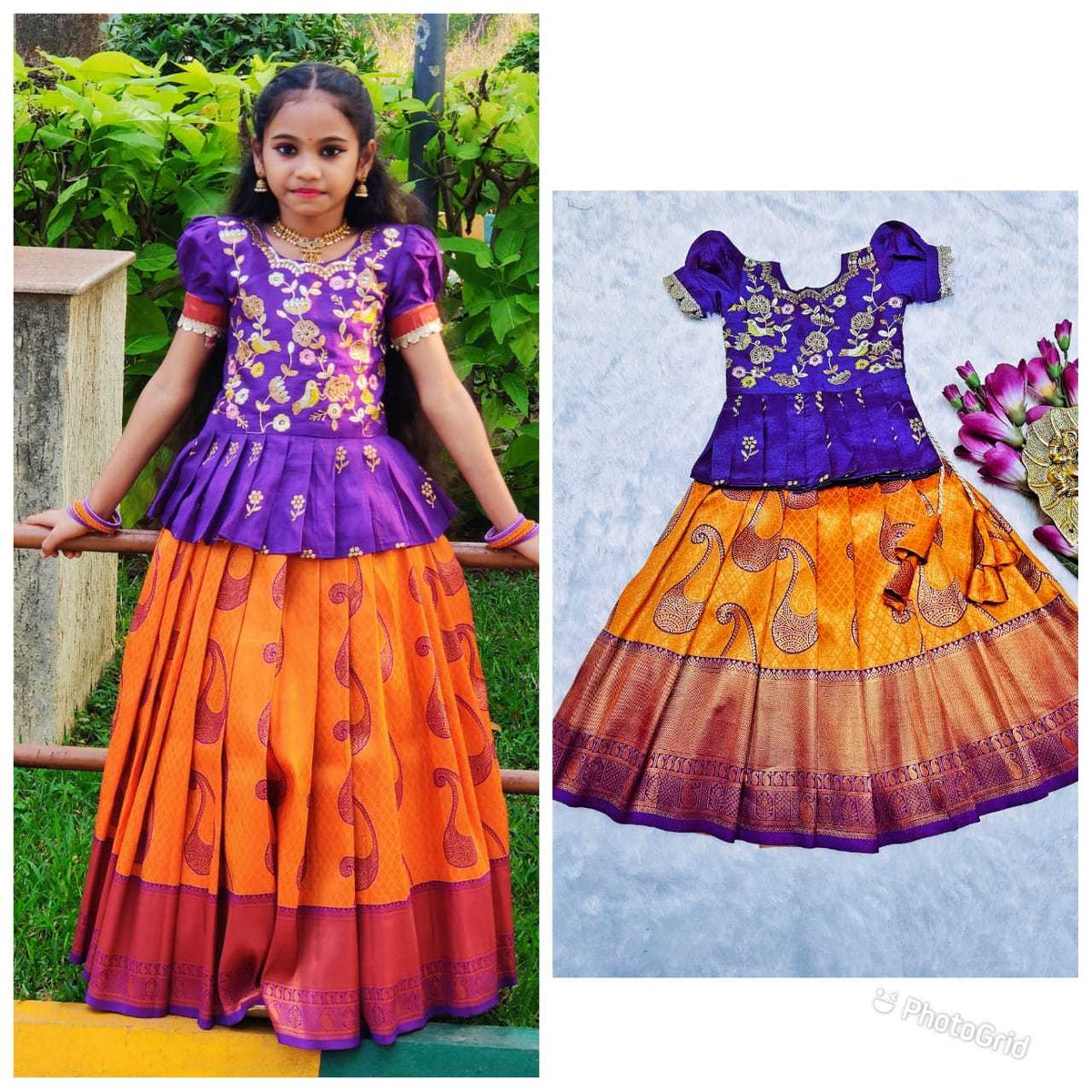 Full Heavy Silk Kids Lehenga