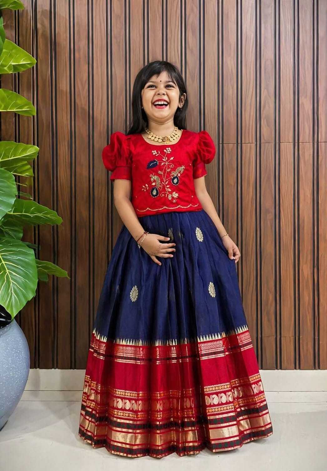 Full Pure Silk Kids Ethnic Wear
