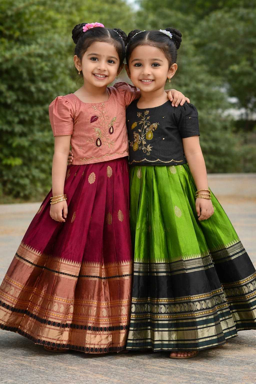 Full Pure Silk Kids Ethnic Wear