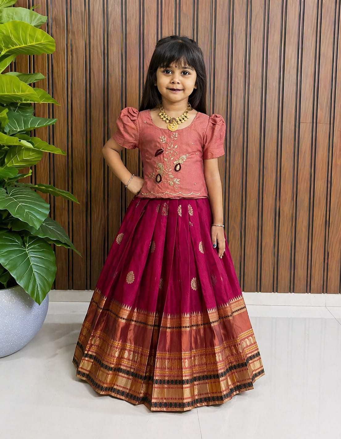 Full Pure Silk Kids Ethnic Wear