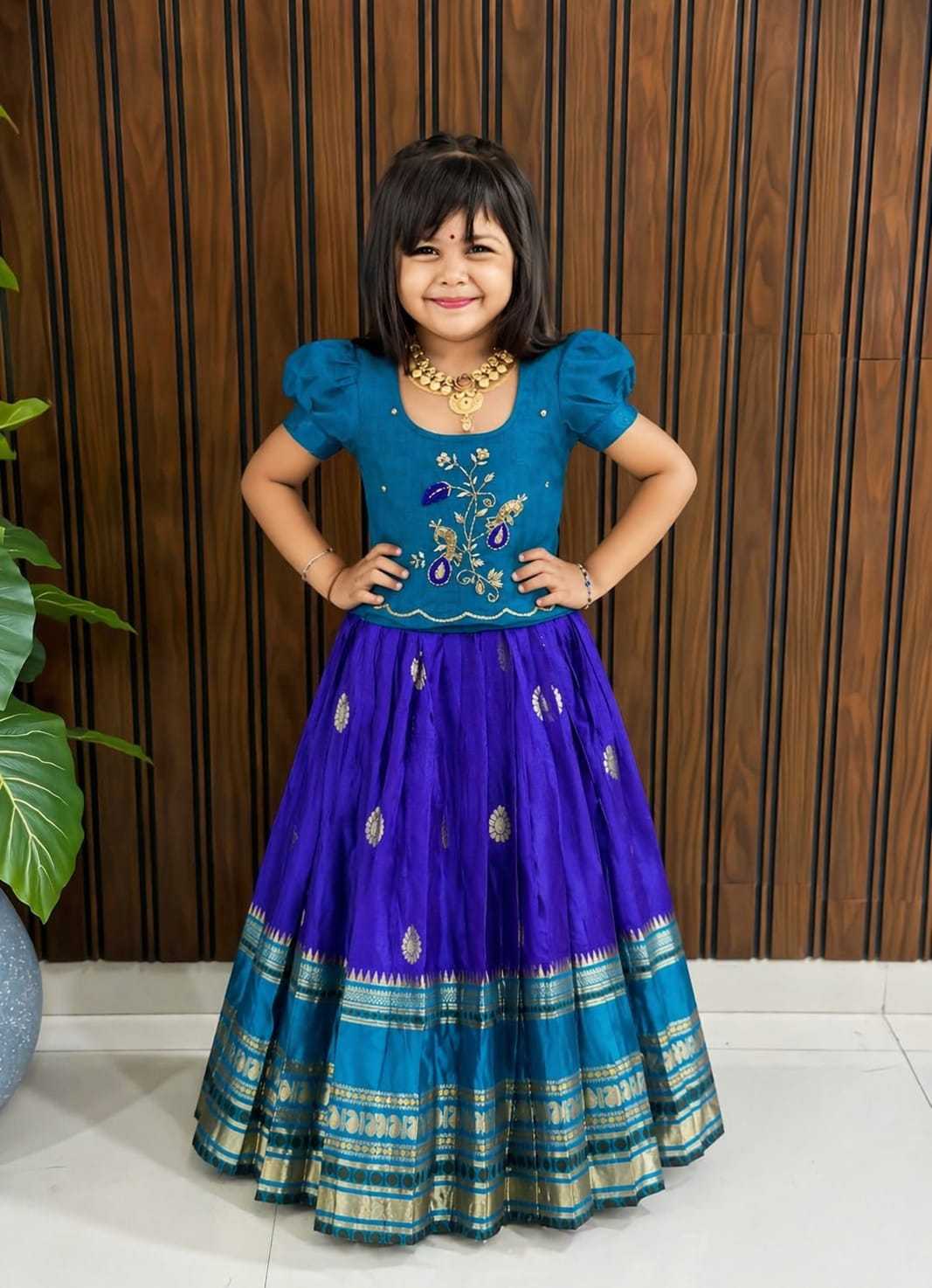 Full Pure Silk Kids Ethnic Wear