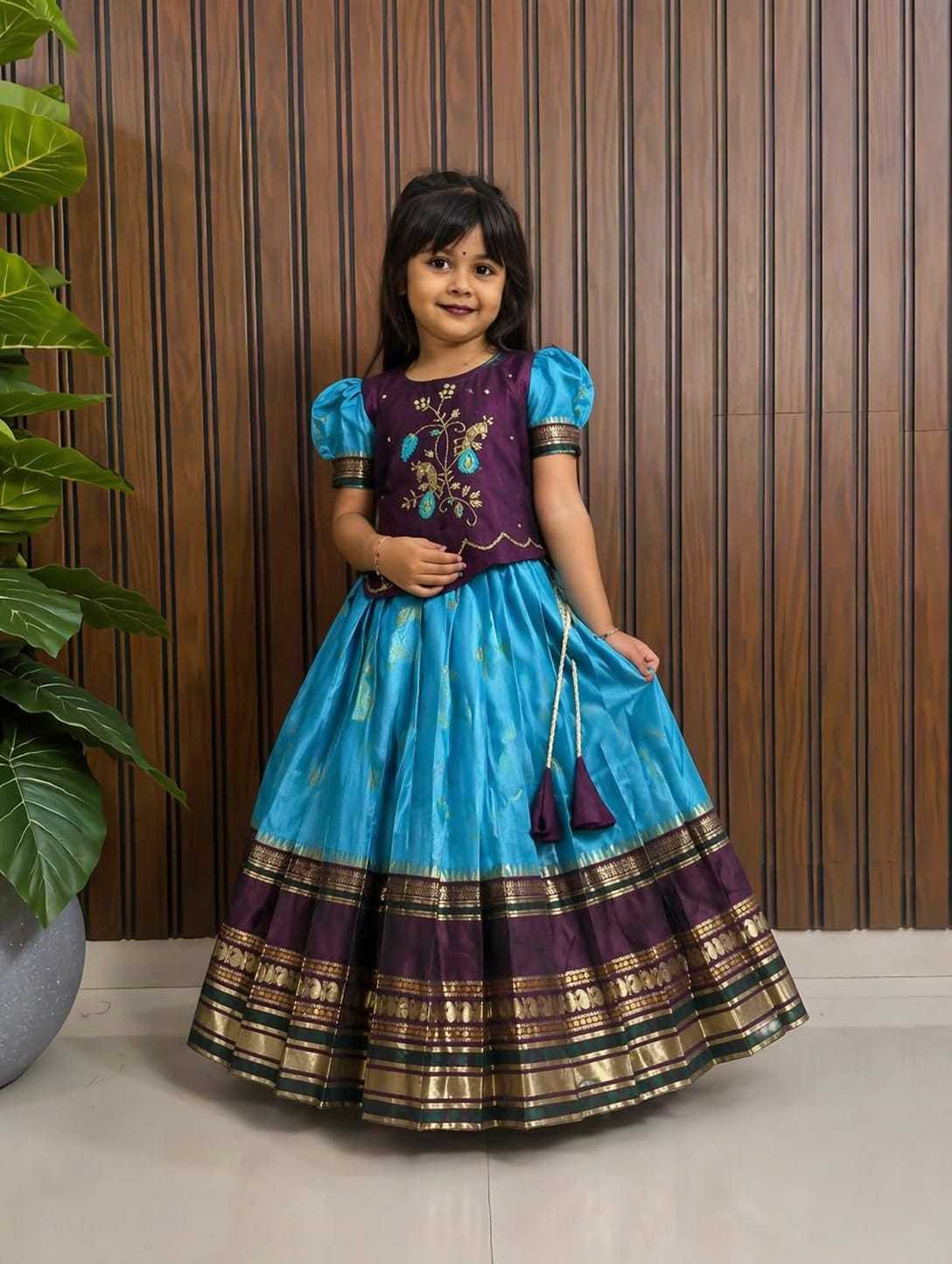 Full Pure Silk Kids Ethnic Wear