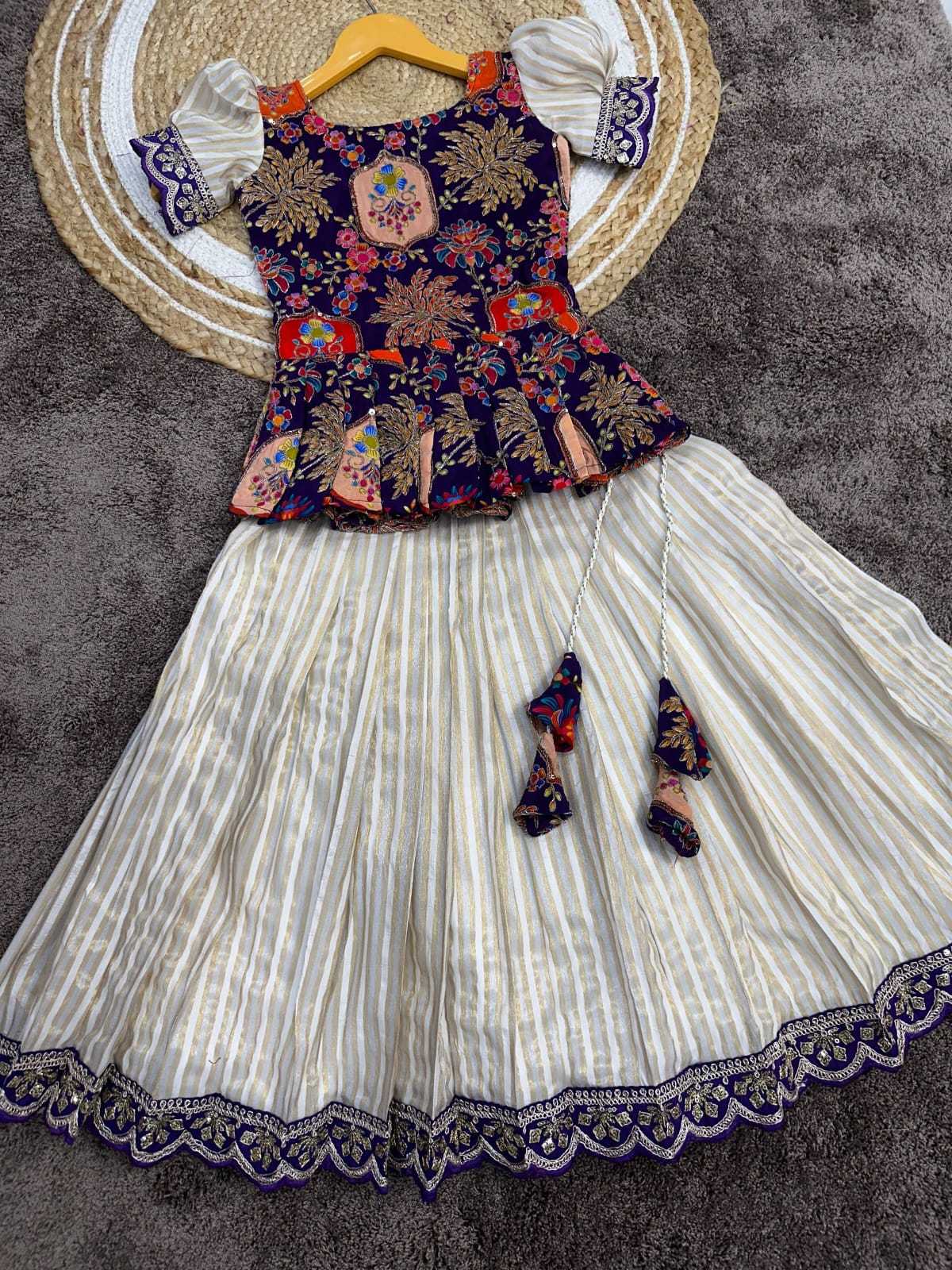 Full Simar Silk Kids Lehenga
