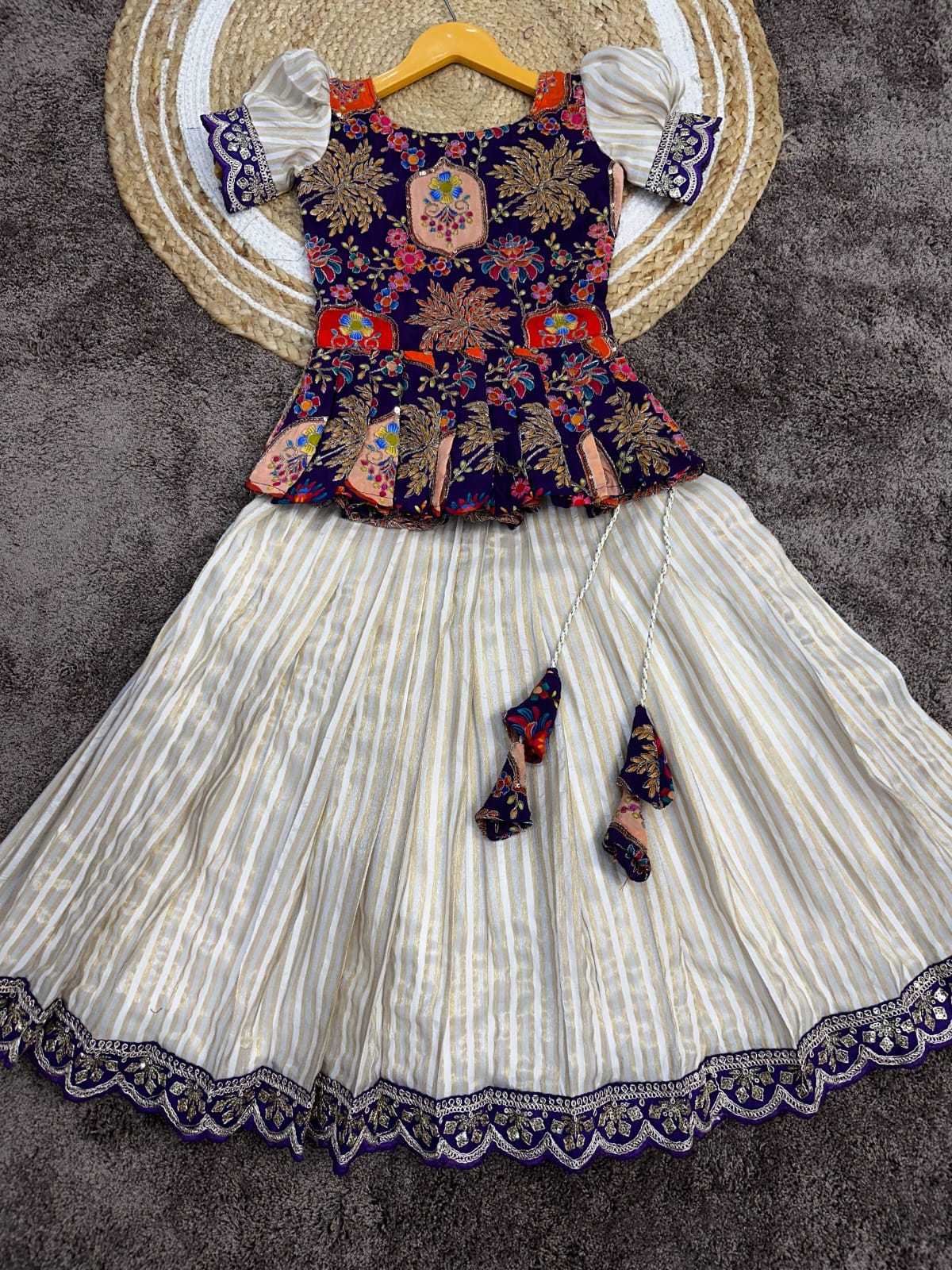 Full Simar Silk Kids Lehenga
