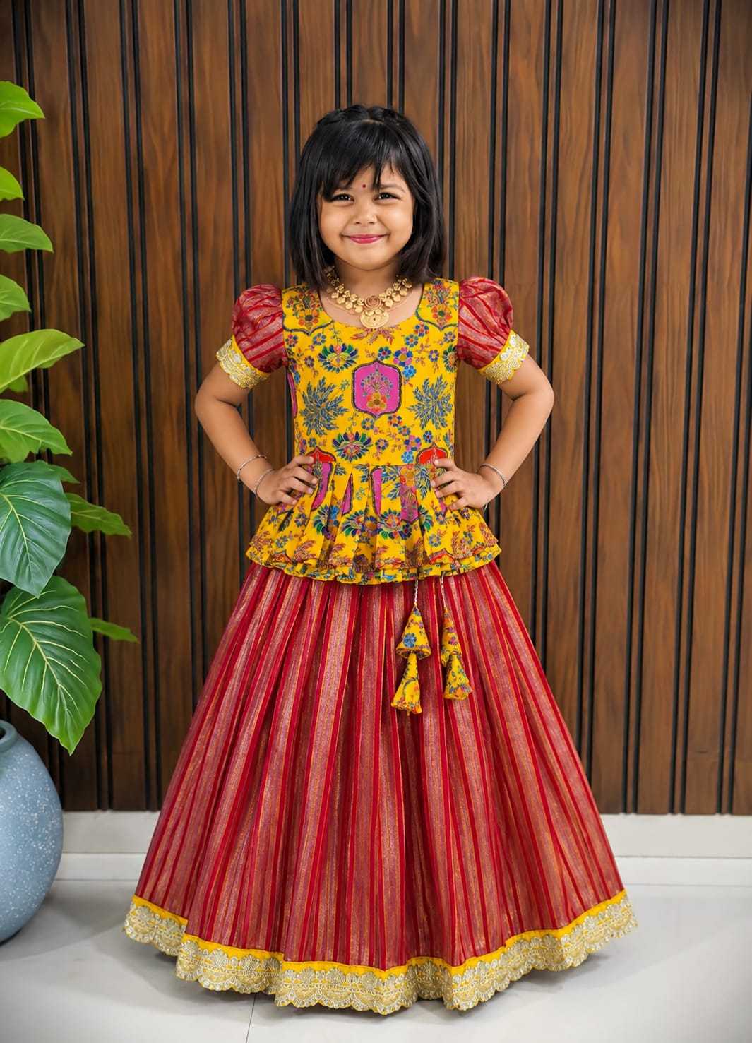 Full Simar Silk Kids Lehenga