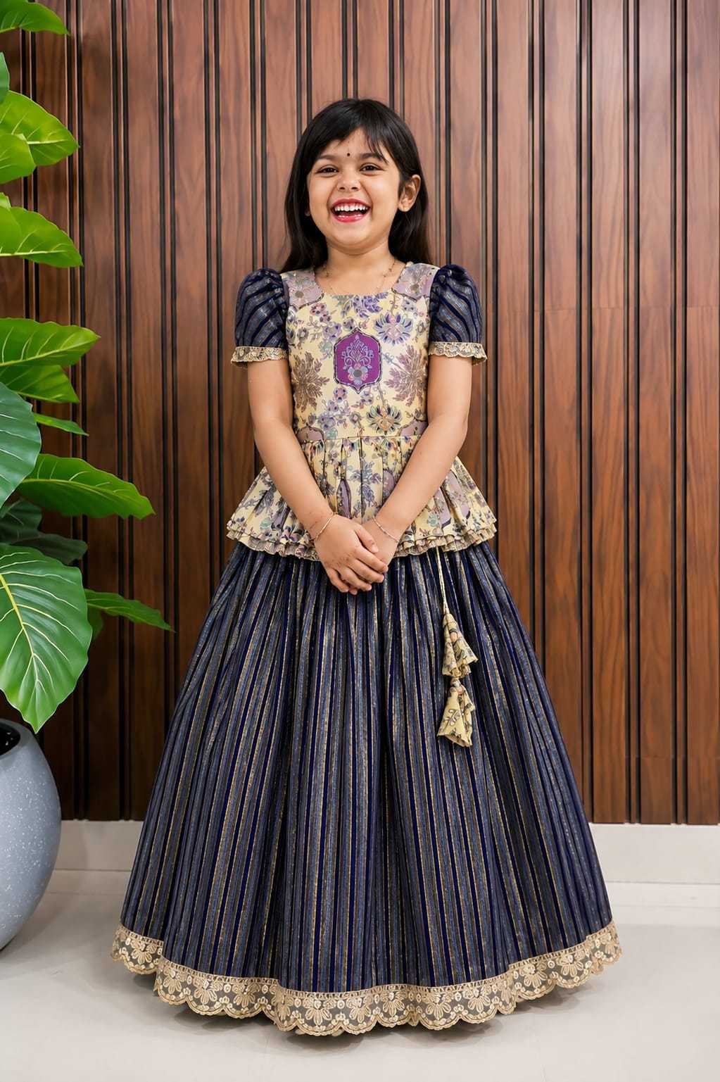 Full Simar Silk Kids Lehenga