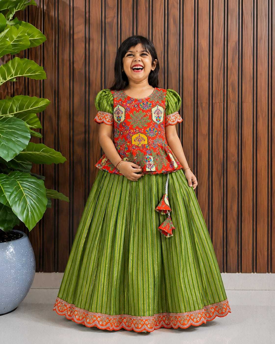 Full Simar Silk Kids Lehenga