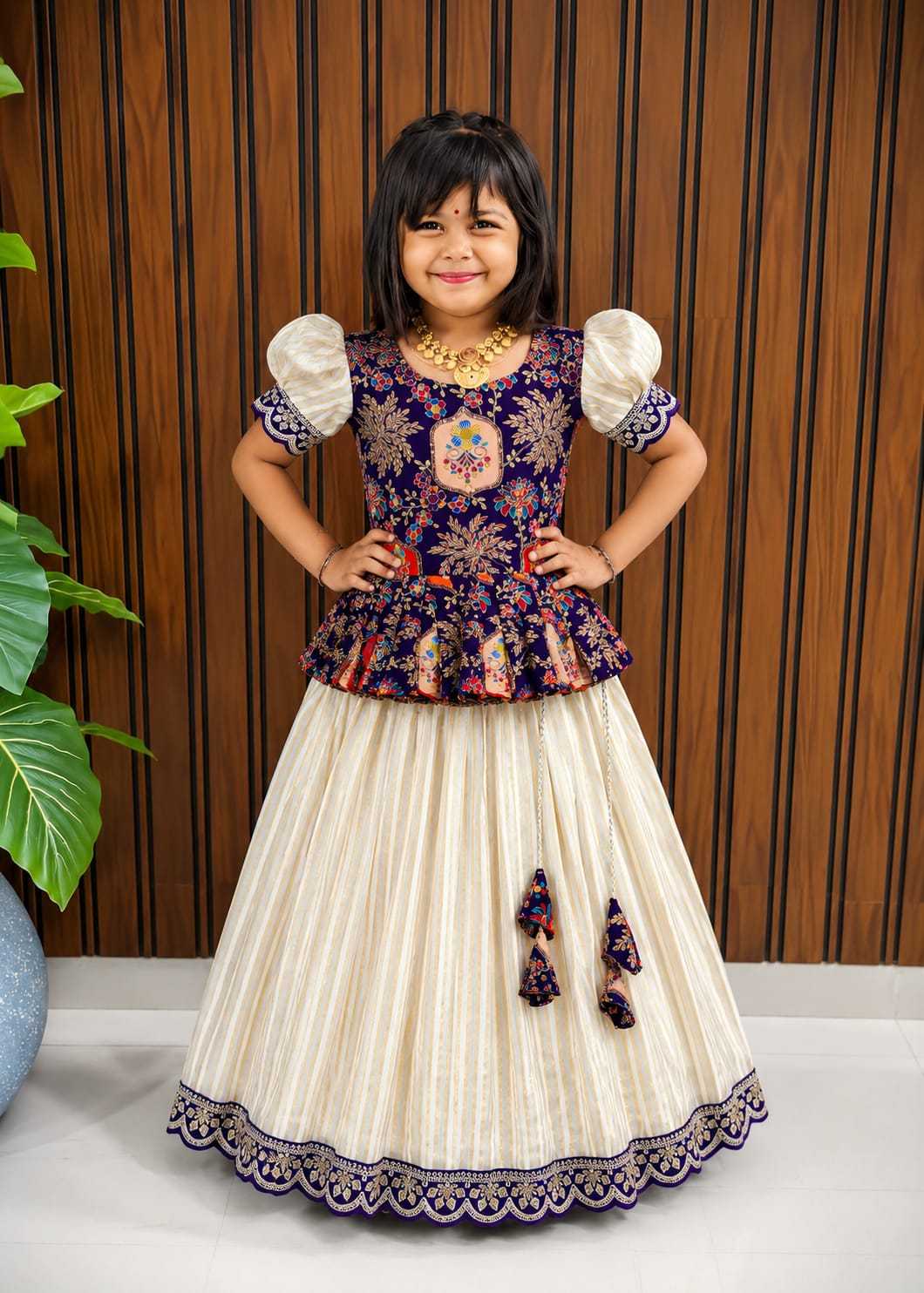 Full Simar Silk Kids Lehenga