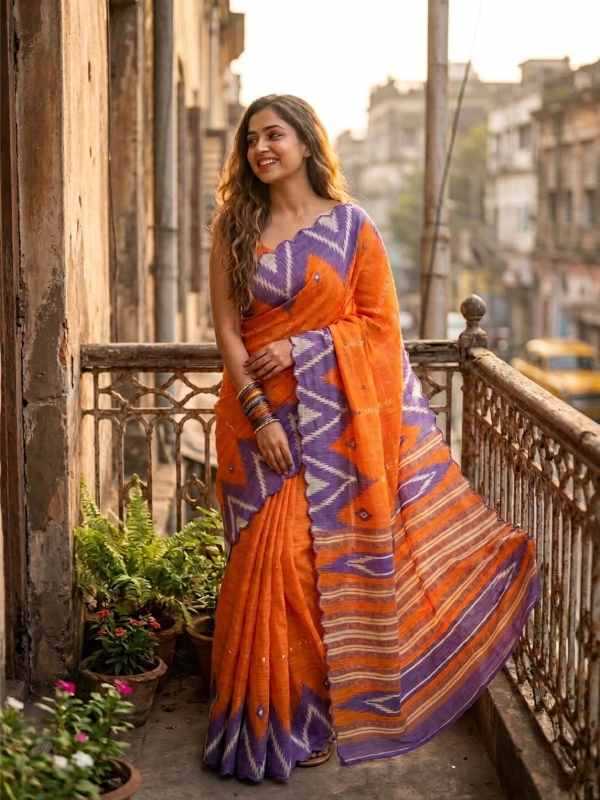 Gajraj Linen Printed Saree